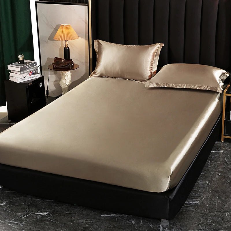 Fitted Satin Sheet, Silk Mattress Cover - Home Haven