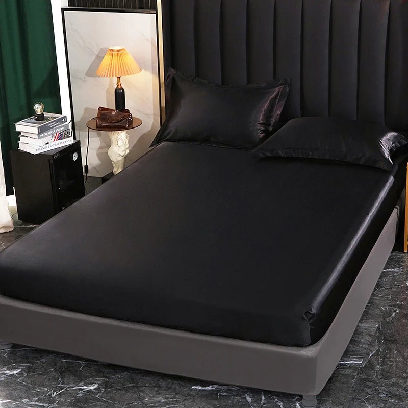 Fitted Satin Sheet, Silk Mattress Cover - Home Haven
