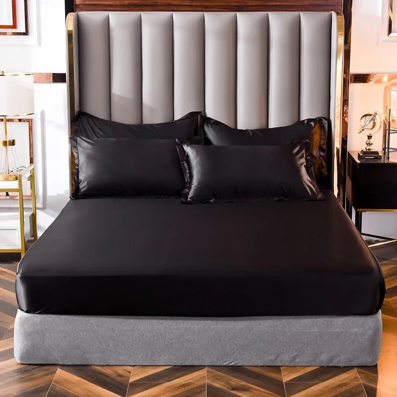 Fitted Satin Sheet, Silk Mattress Cover - Home Haven