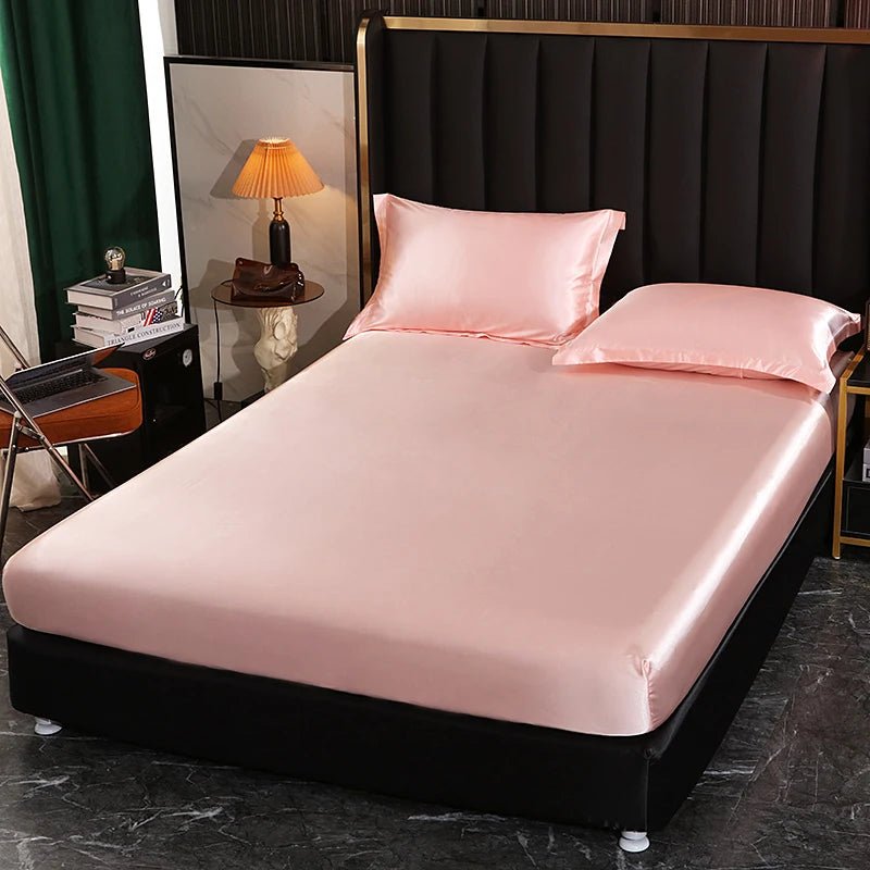 Fitted Satin Sheet, Silk Mattress Cover - Home Haven