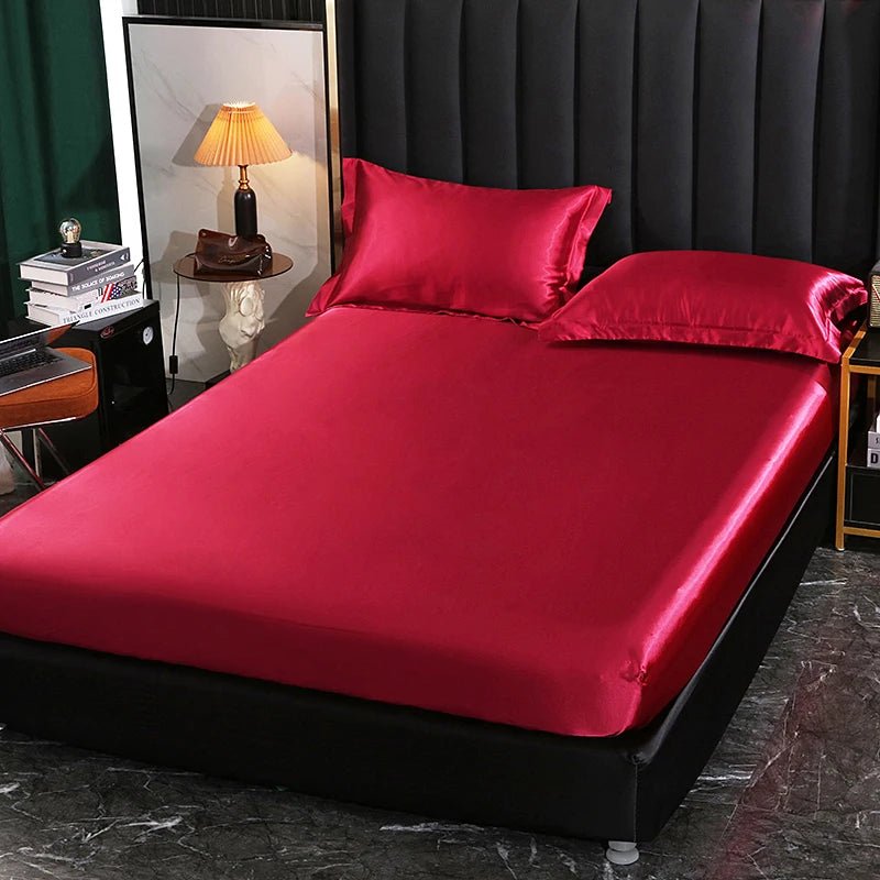 Fitted Satin Sheet, Silk Mattress Cover - Home Haven