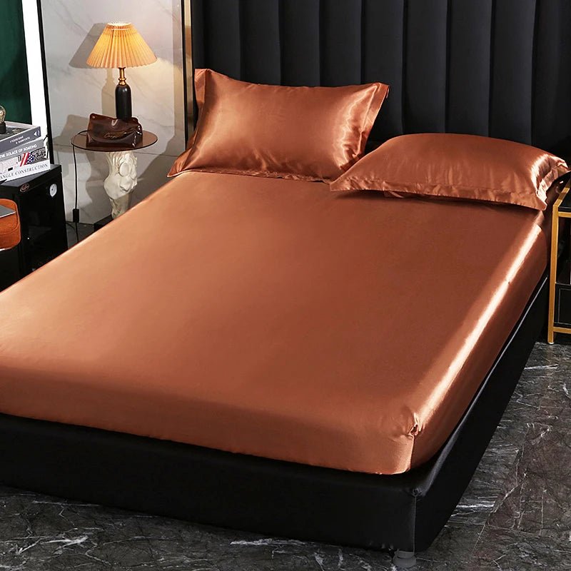 Fitted Satin Sheet, Silk Mattress Cover - Home Haven