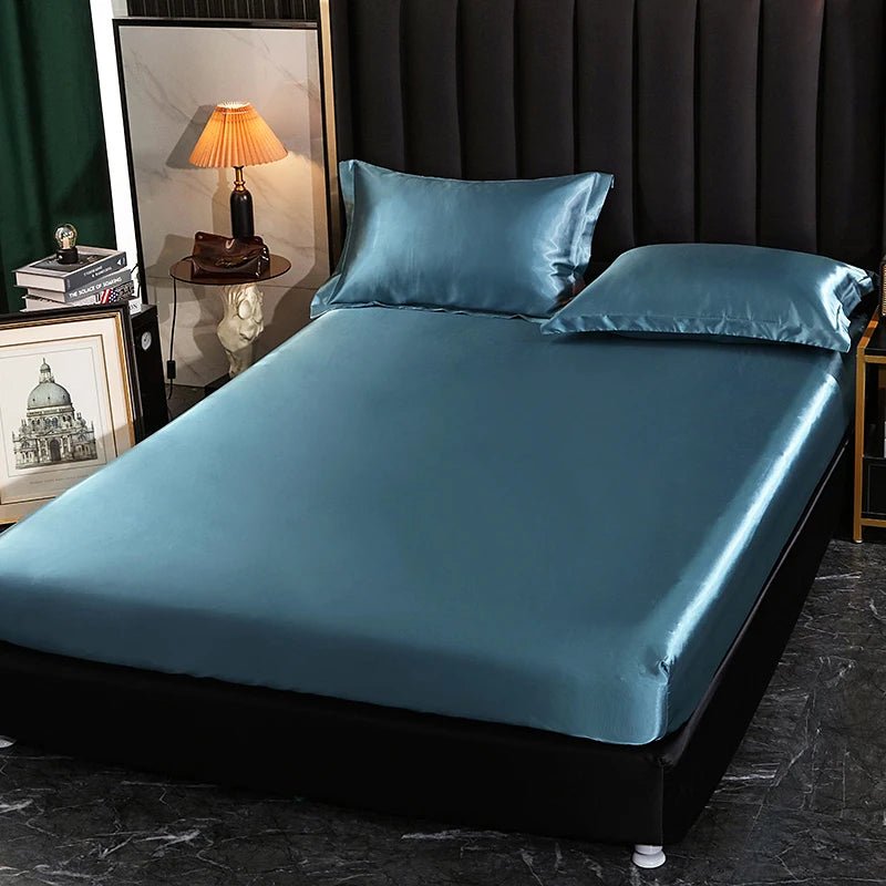 Fitted Satin Sheet, Silk Mattress Cover - Home Haven
