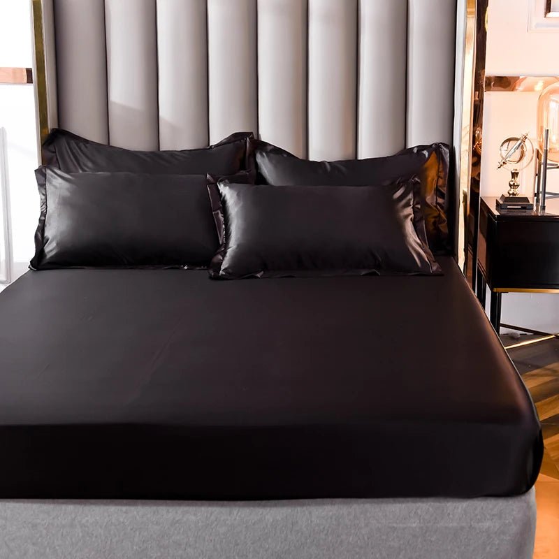Fitted Satin Sheet, Silk Mattress Cover - Home Haven