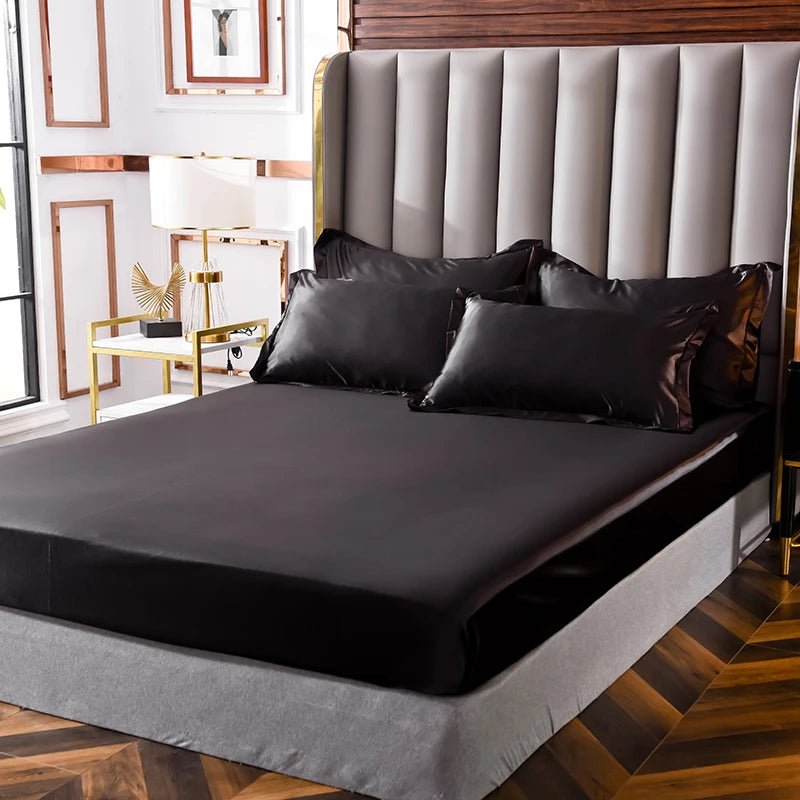 Fitted Satin Sheet, Silk Mattress Cover - Home Haven