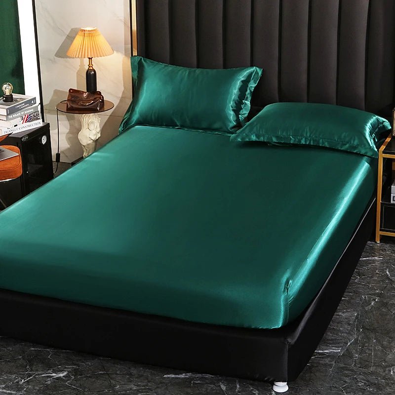 Fitted Satin Sheet, Silk Mattress Cover - Home Haven