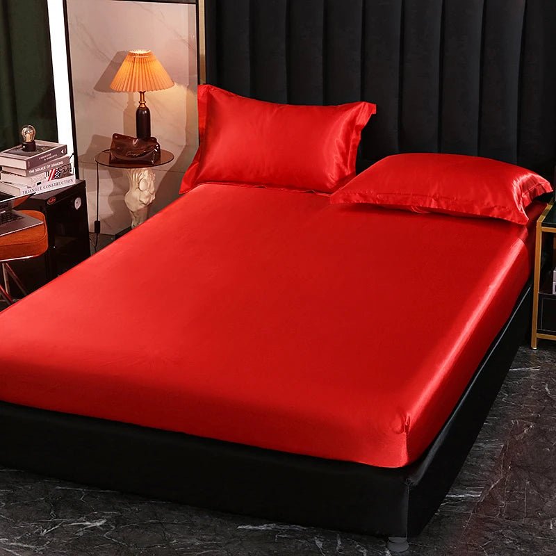Fitted Satin Sheet, Silk Mattress Cover - Home Haven