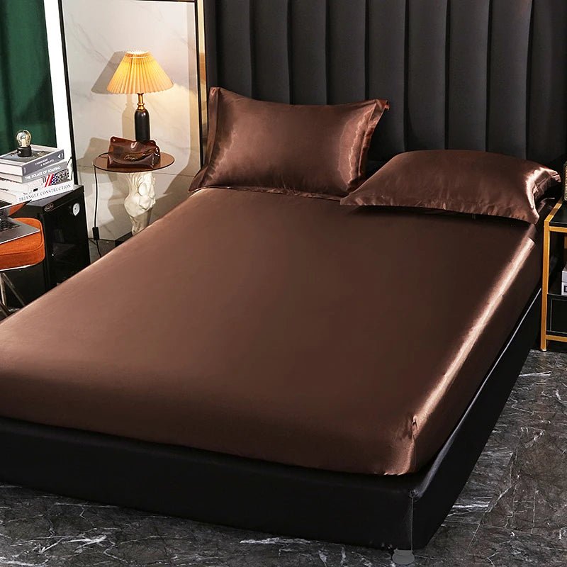 Fitted Satin Sheet, Silk Mattress Cover - Home Haven