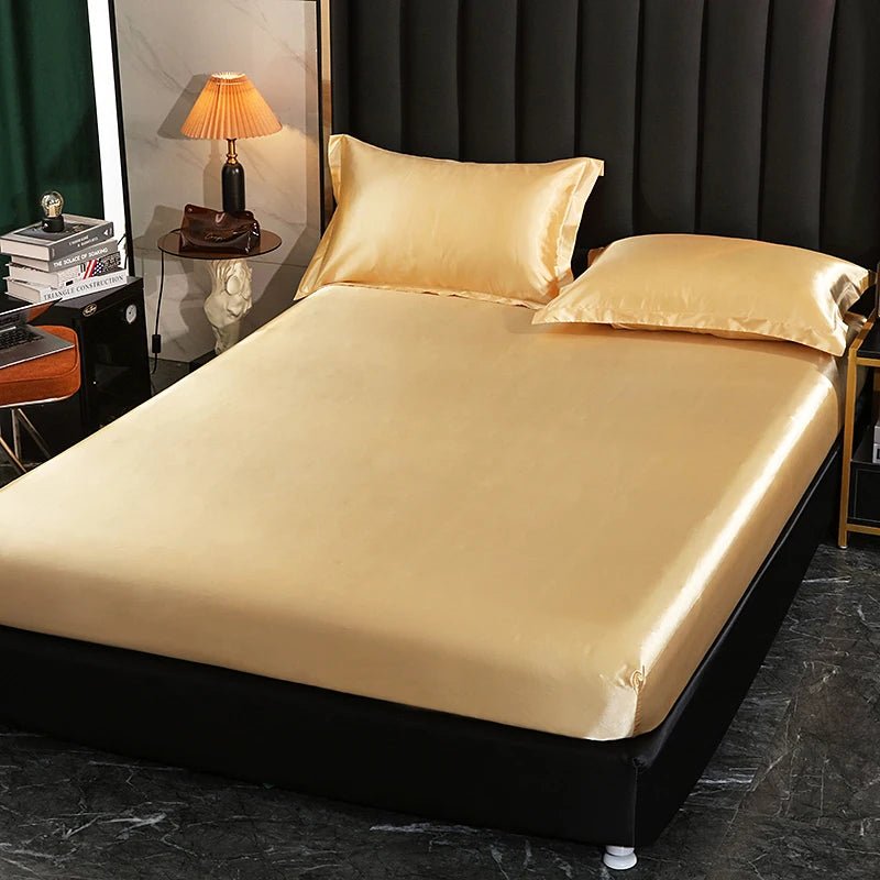 Fitted Satin Sheet, Silk Mattress Cover - Home Haven