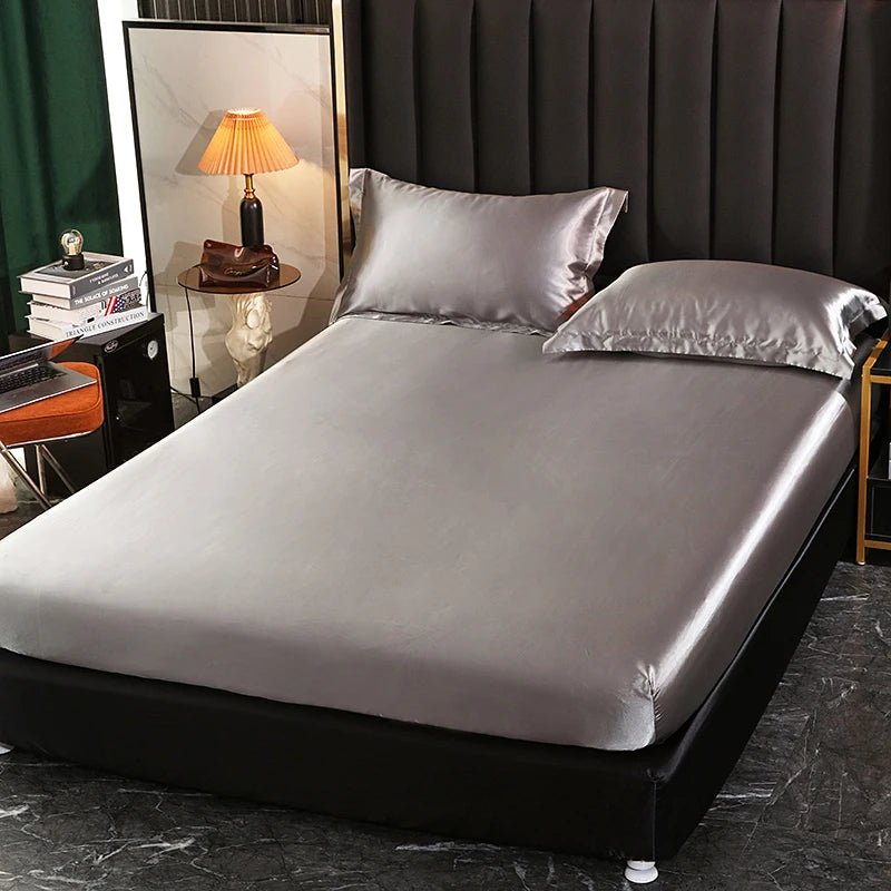 Fitted Satin Sheet, Silk Mattress Cover - Home Haven