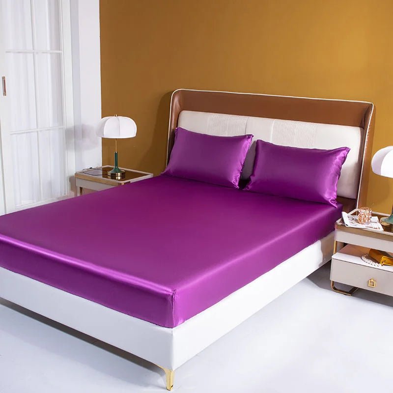 Fitted Satin Sheet, Silk Mattress Cover - Home Haven