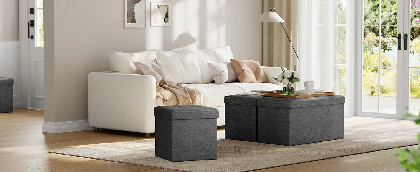 Foldable Storage Ottoman - Quick Assembly - Home Haven