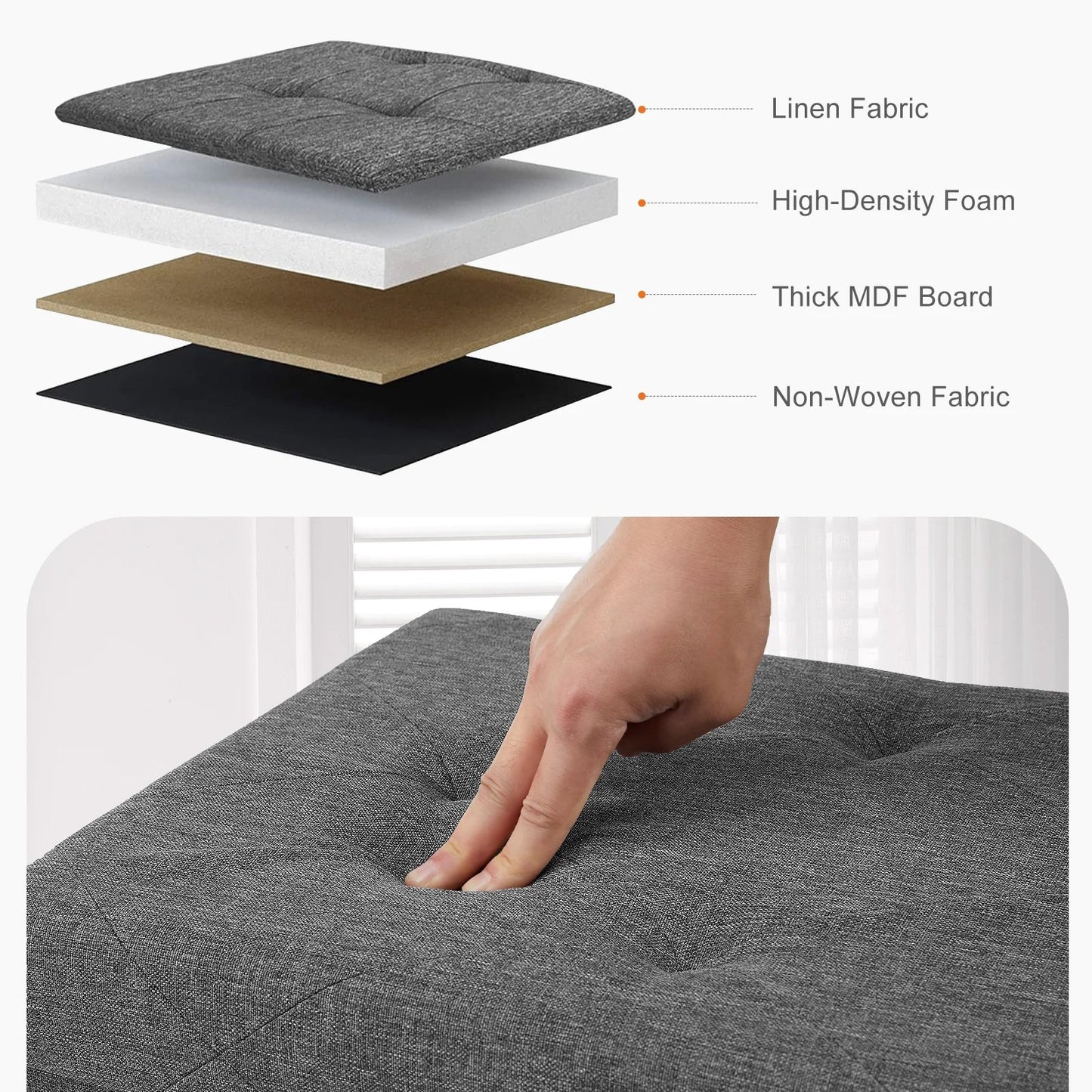 Living Room Storage Box, Bedroom Bed End Bench - Home Haven