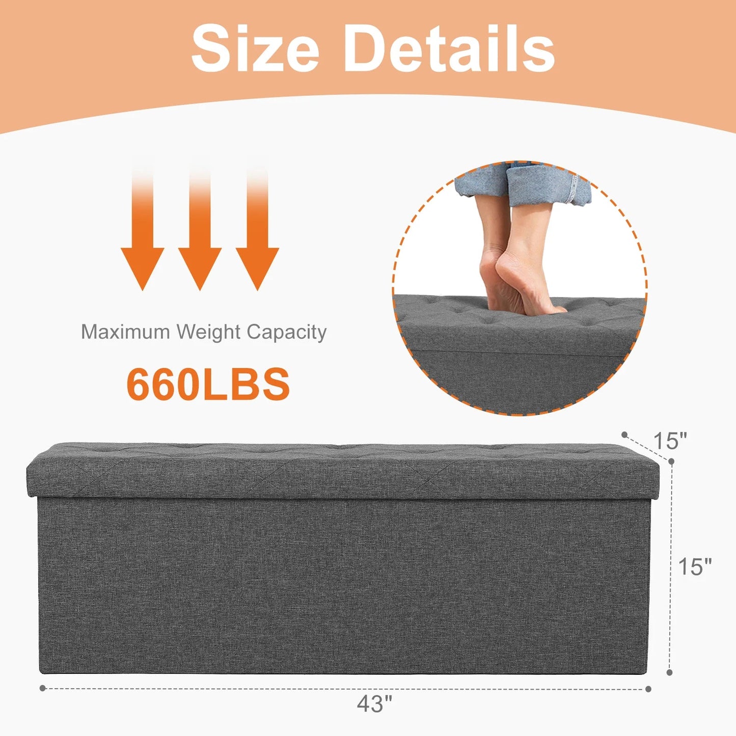 Living Room Storage Box, Bedroom Bed End Bench - Home Haven