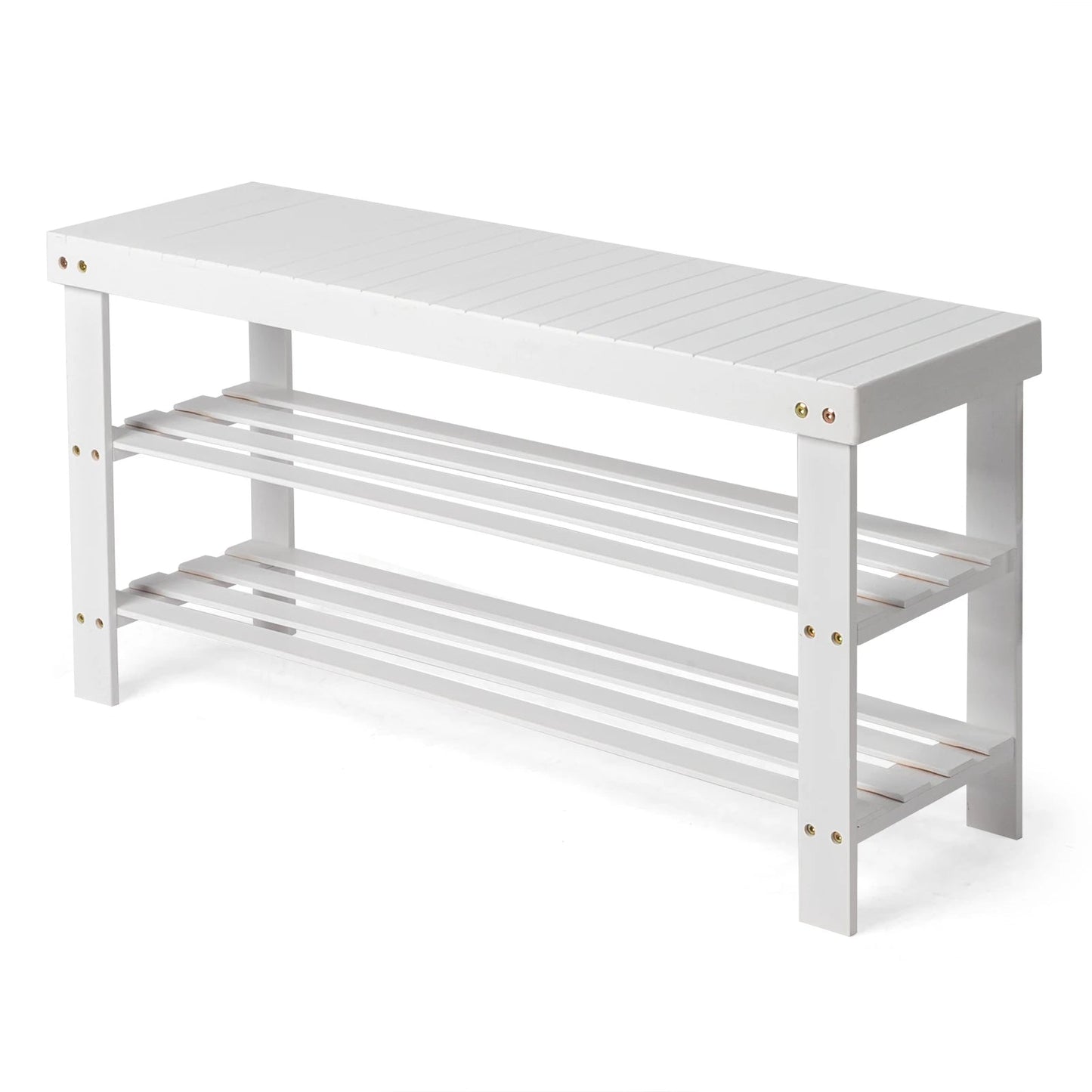 Bamboo Shoe Rack 3 - Tier Rack & Bench - Home Haven