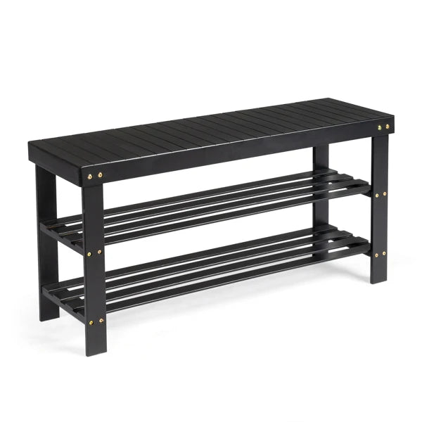 Bamboo Shoe Rack 3 - Tier Rack & Bench - Home Haven