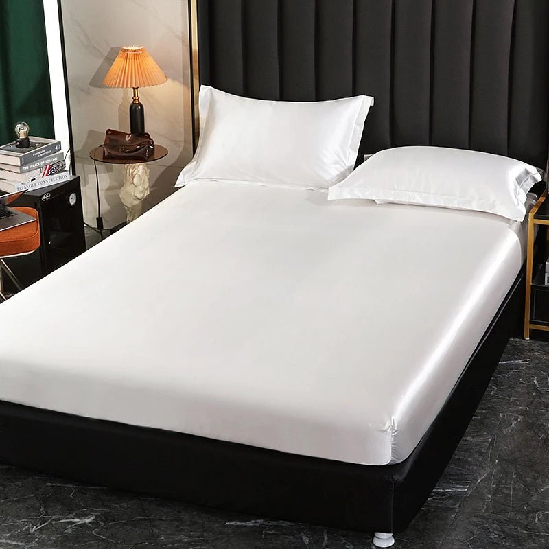 Fitted Satin Sheet, Silk Mattress Cover - Home Haven