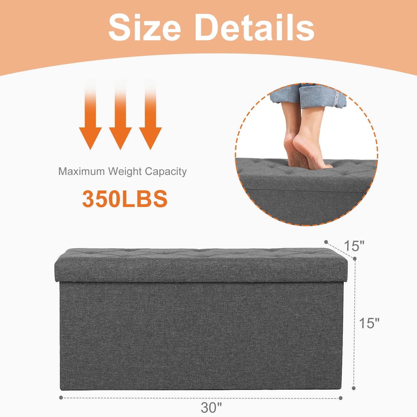 Living Room Storage Box, Bedroom Bed End Bench - Home Haven