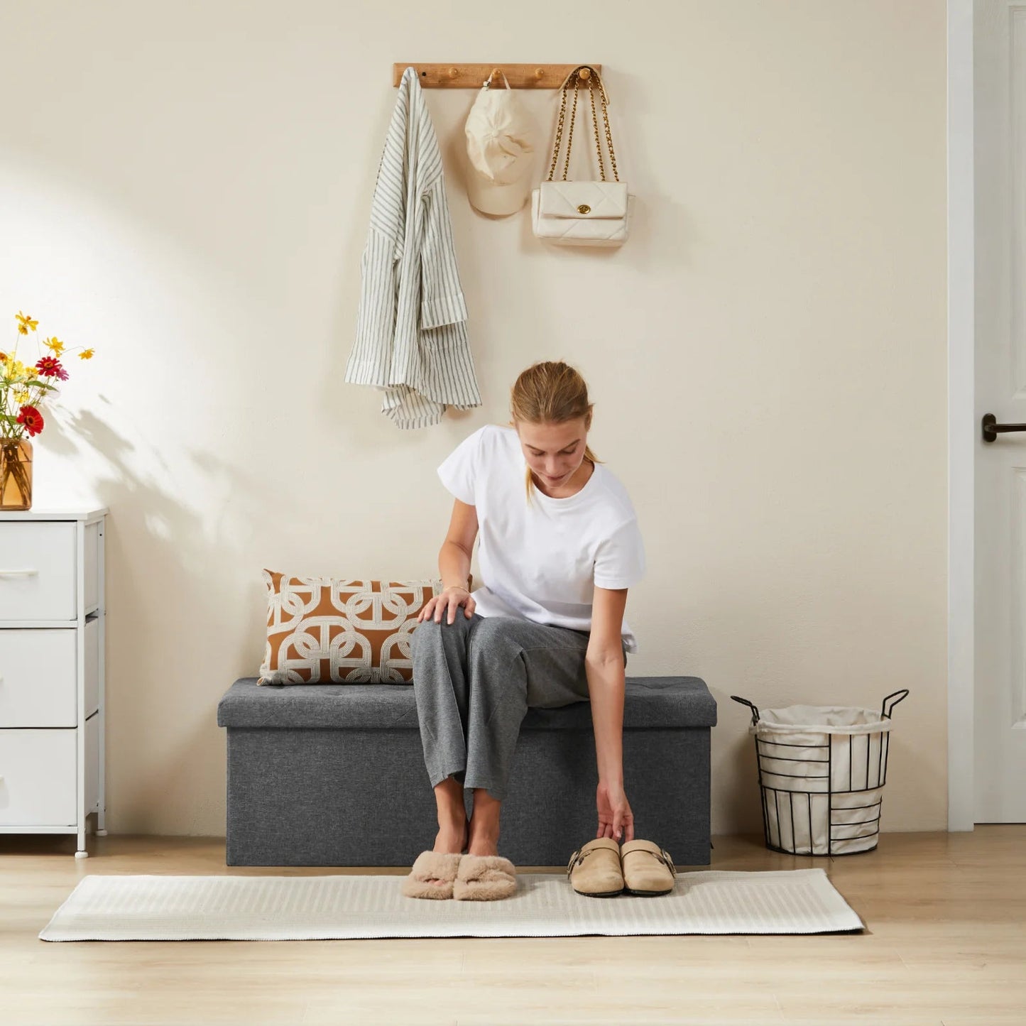 Living Room Storage Box, Bedroom Bed End Bench - Home Haven