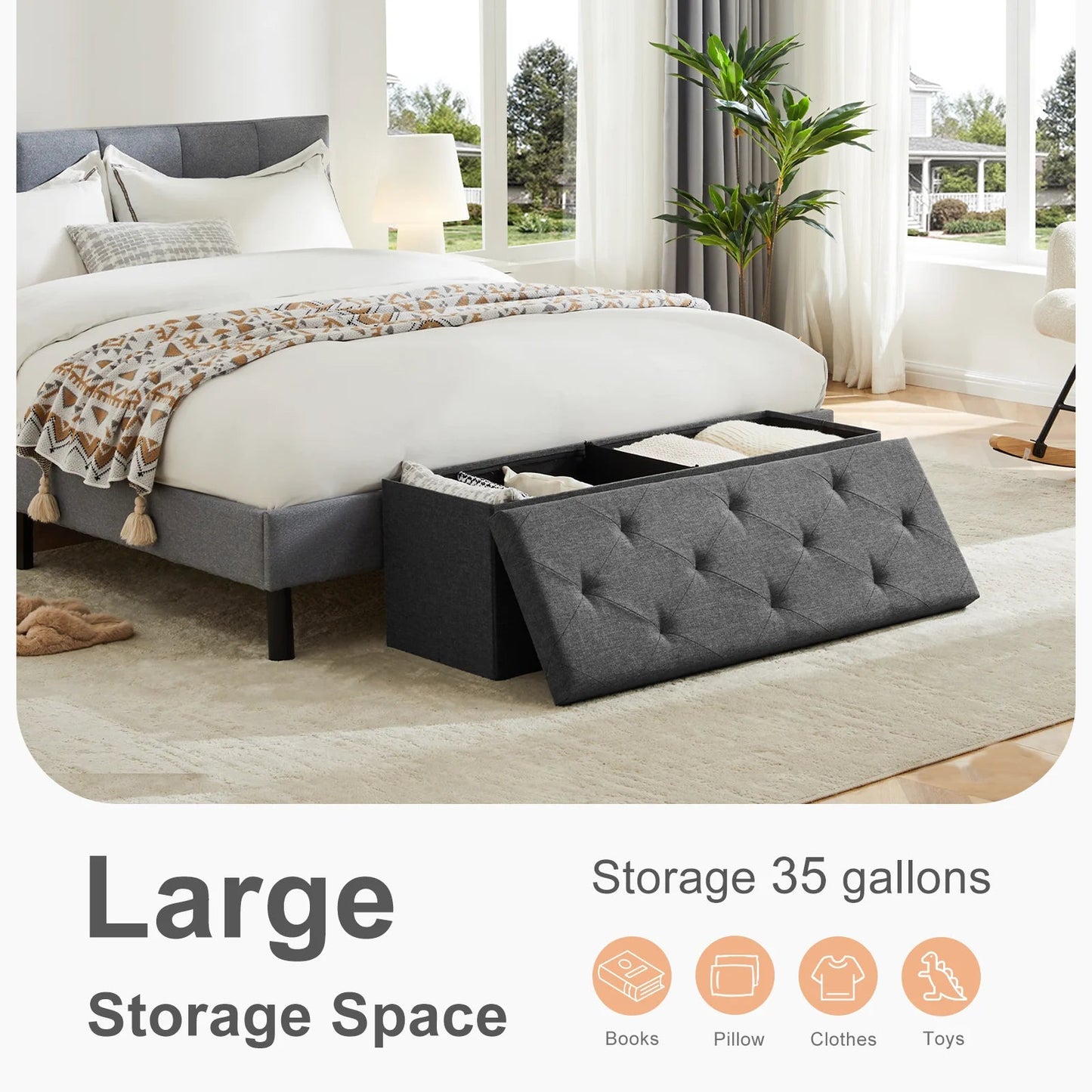 Living Room Storage Box, Bedroom Bed End Bench - Home Haven